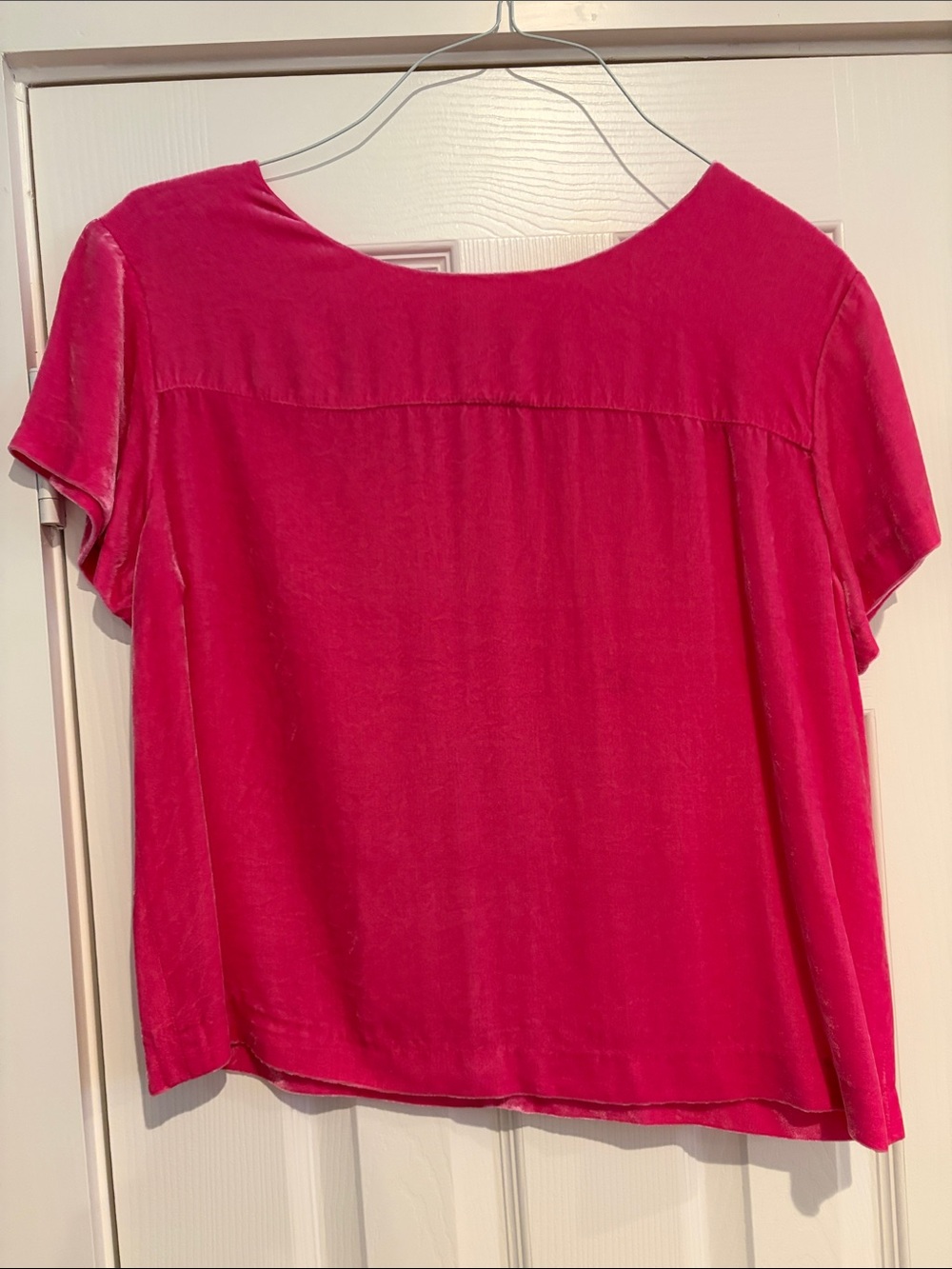 J. Crew Velvet Tee in Bright Rose Pink sz 8
